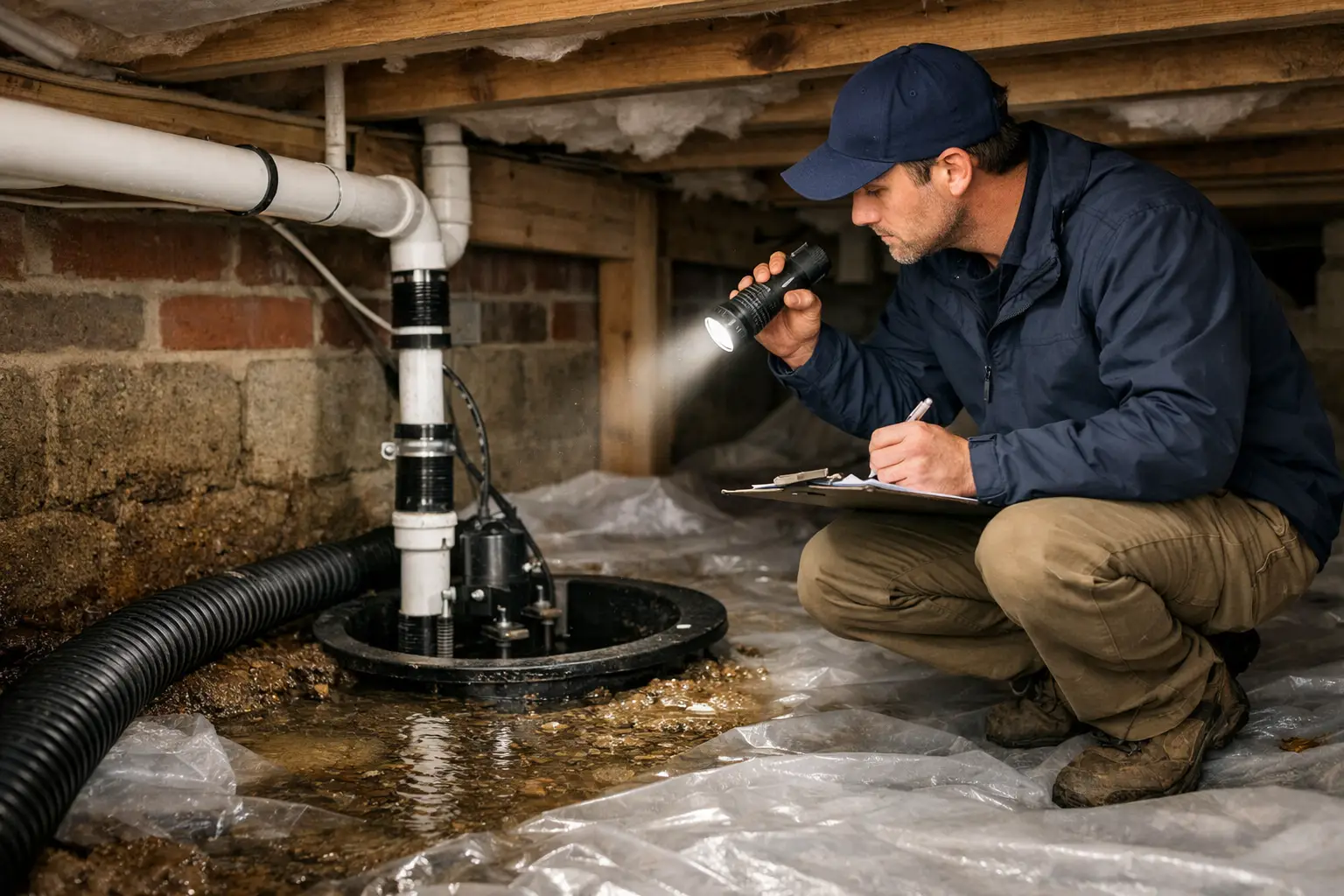 What a Crawlspace Drainage Inspection Finds